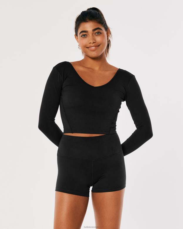 Bottoms Hollister Women Gilly Hicks Active Recharge High-Rise Shortie 3\\ 48820505 Black